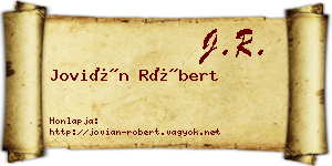 Jovián Róbert névjegykártya